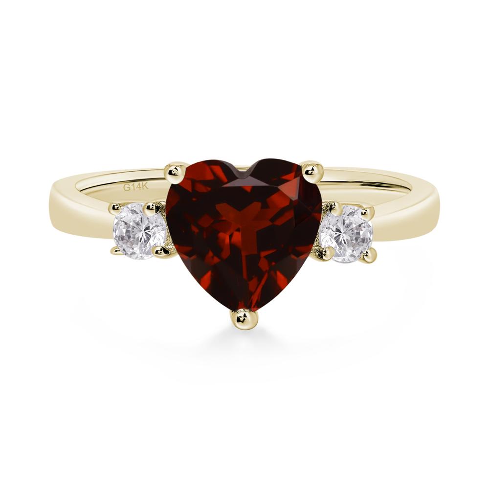Heart Garnet Engagement Ring - LUO Jewelry #metal_14k yellow gold