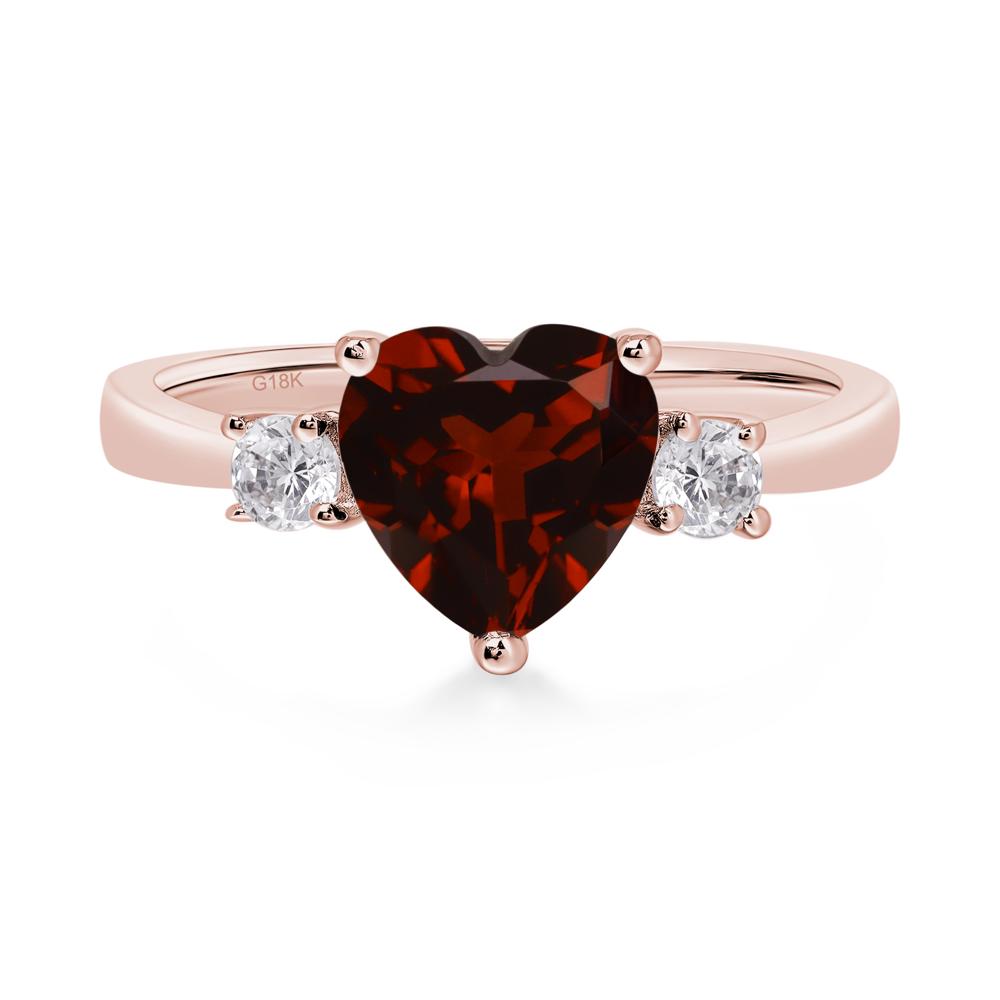 Heart Garnet Engagement Ring - LUO Jewelry #metal_18k rose gold