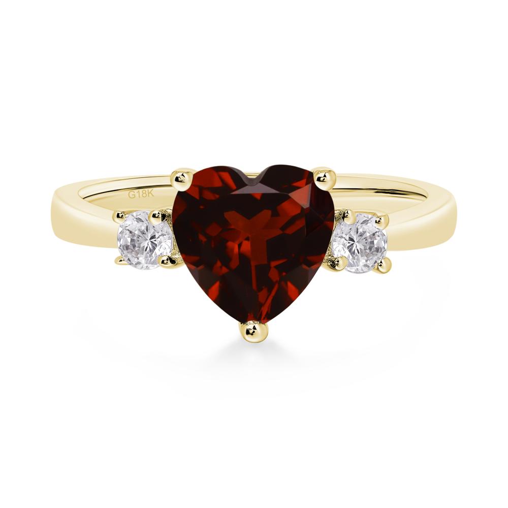 Heart Garnet Engagement Ring - LUO Jewelry #metal_18k yellow gold