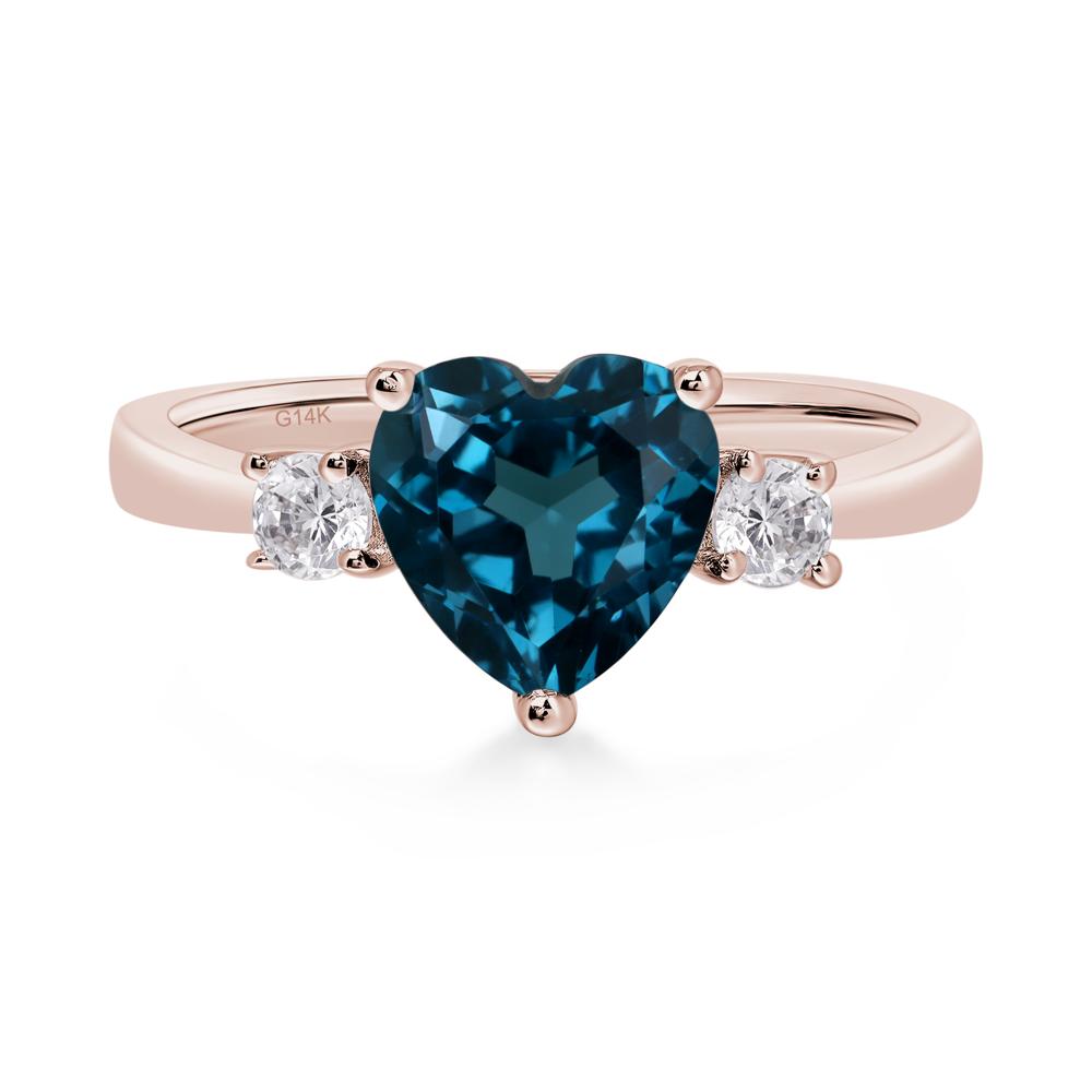 Heart London Blue Topaz Engagement Ring - LUO Jewelry #metal_14k rose gold