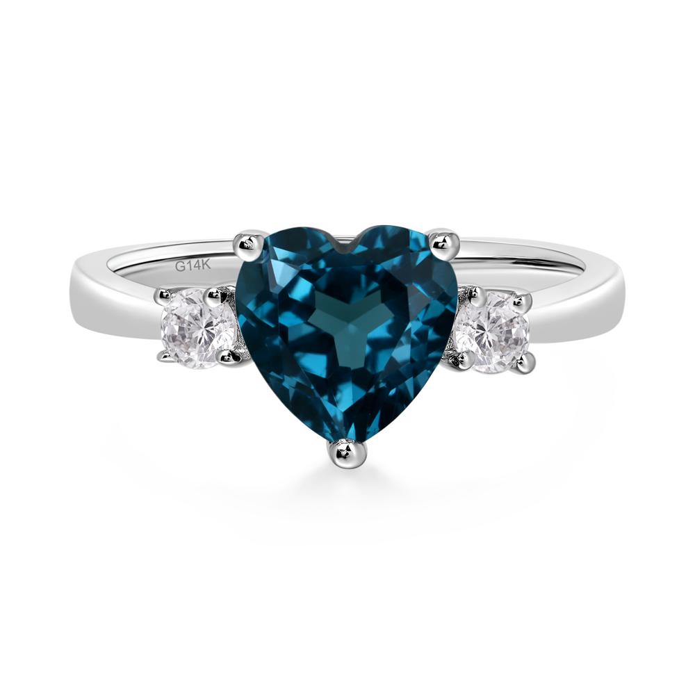 Heart London Blue Topaz Engagement Ring - LUO Jewelry #metal_14k white gold