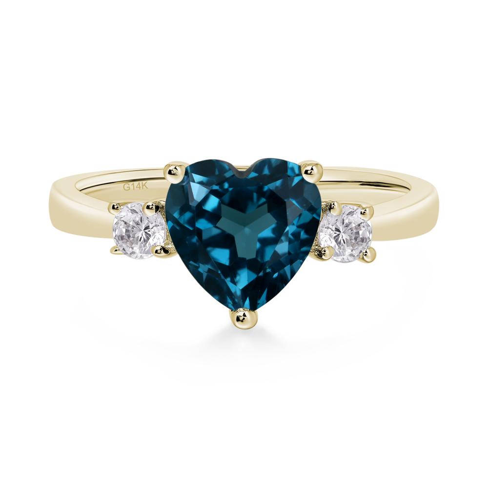 Heart London Blue Topaz Engagement Ring - LUO Jewelry #metal_14k yellow gold