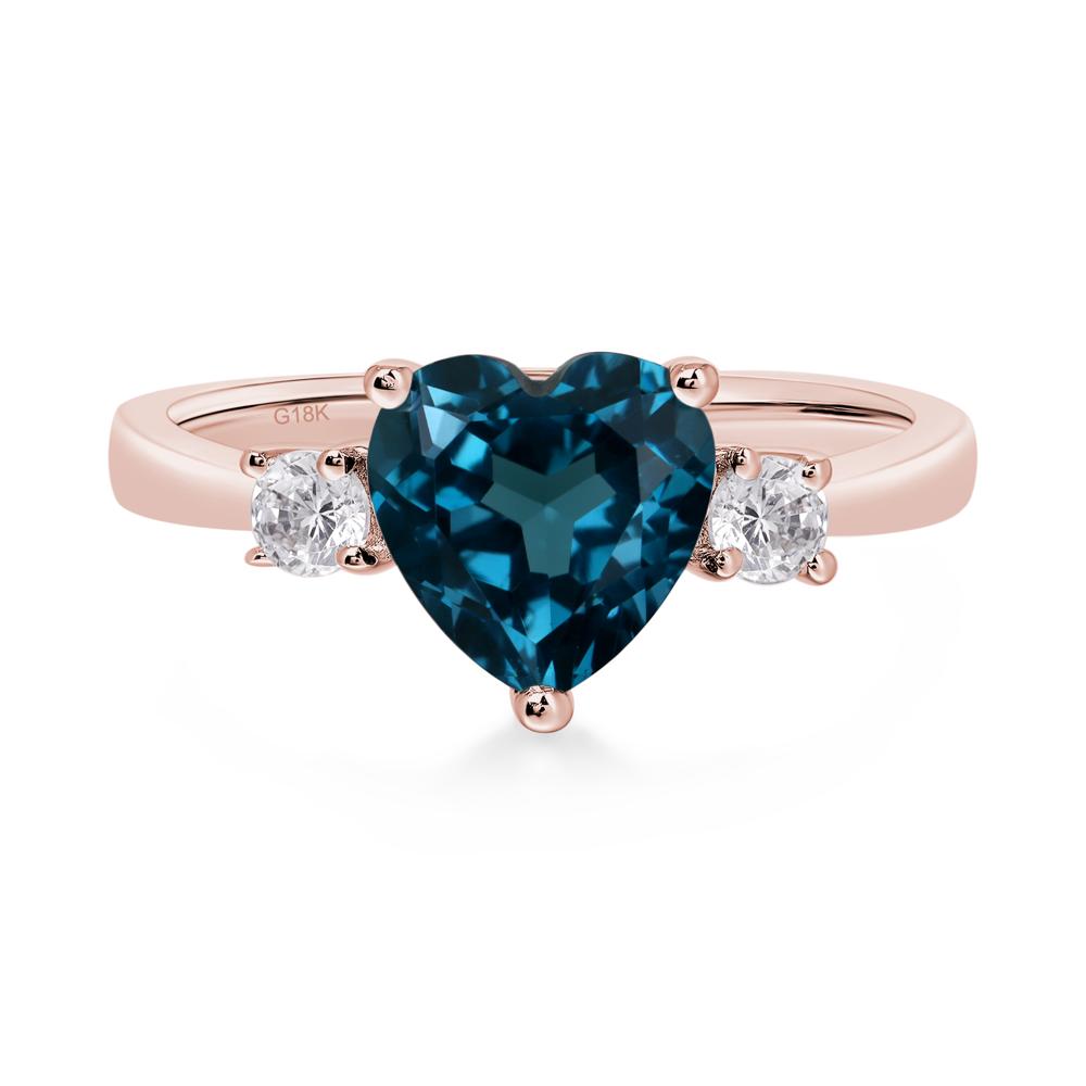 Heart London Blue Topaz Engagement Ring - LUO Jewelry #metal_18k rose gold