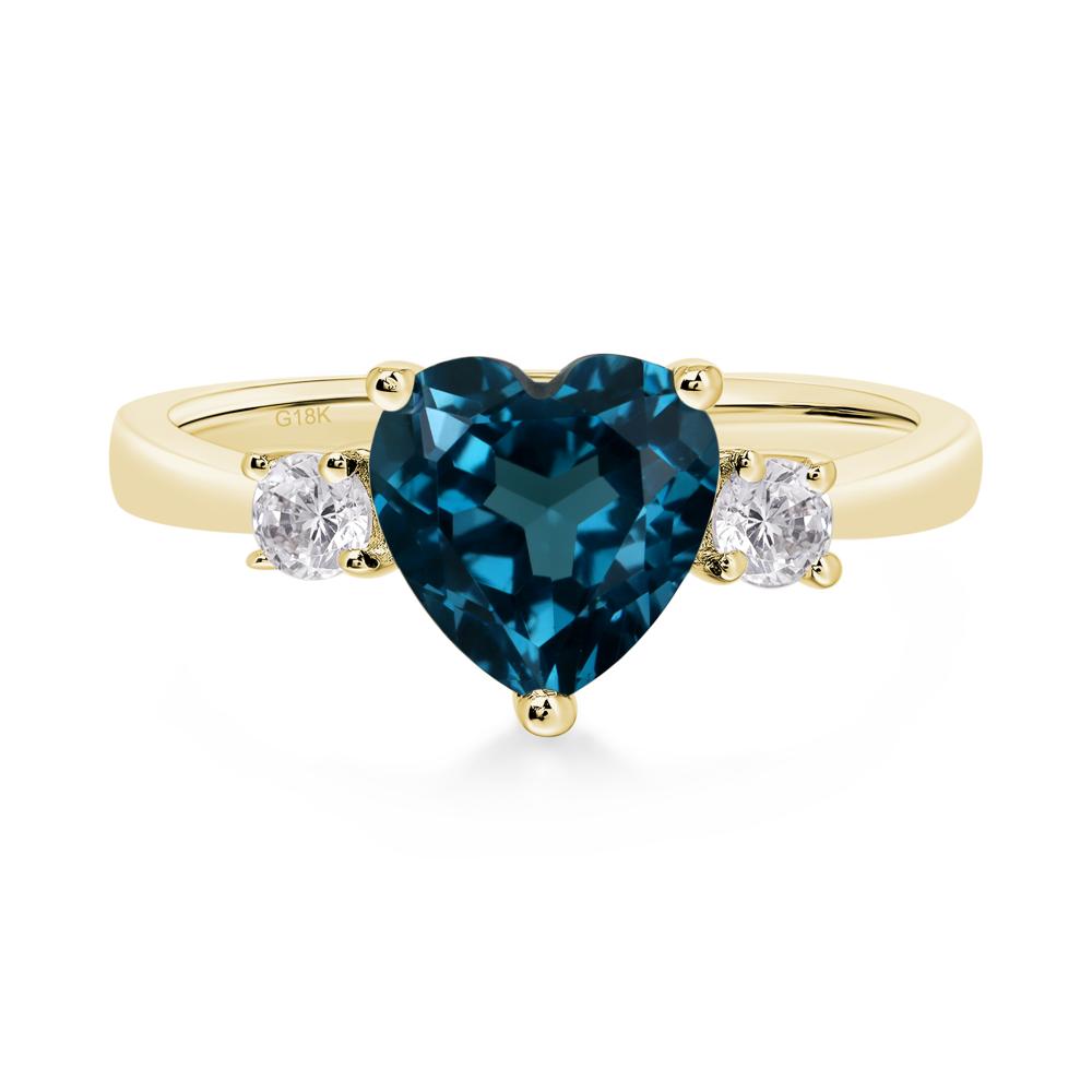 Heart London Blue Topaz Engagement Ring - LUO Jewelry #metal_18k yellow gold