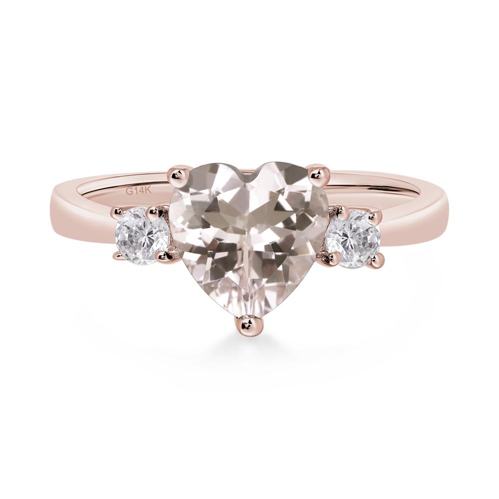Heart Morganite Engagement Ring - LUO Jewelry #metal_14k rose gold