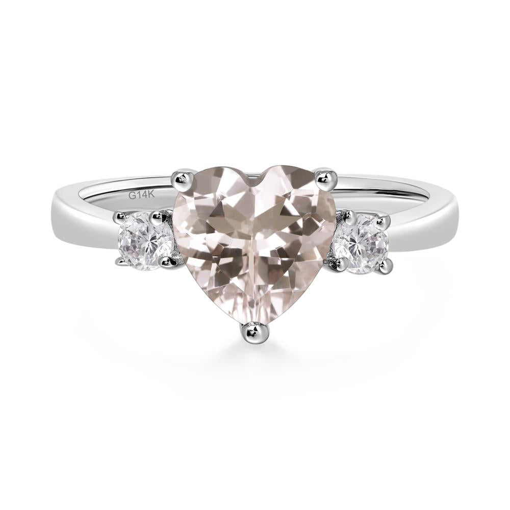 Heart Morganite Engagement Ring - LUO Jewelry #metal_14k white gold