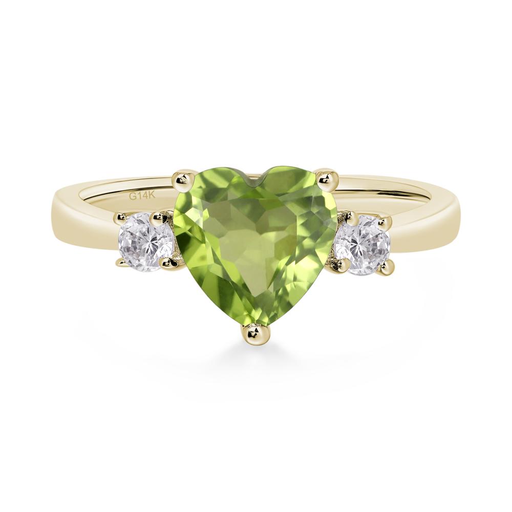 Heart Peridot Engagement Ring - LUO Jewelry #metal_14k yellow gold