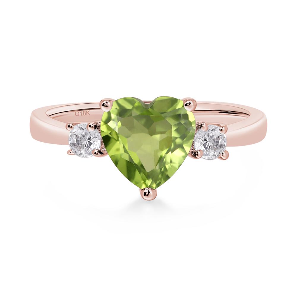 Heart Peridot Engagement Ring - LUO Jewelry #metal_18k rose gold