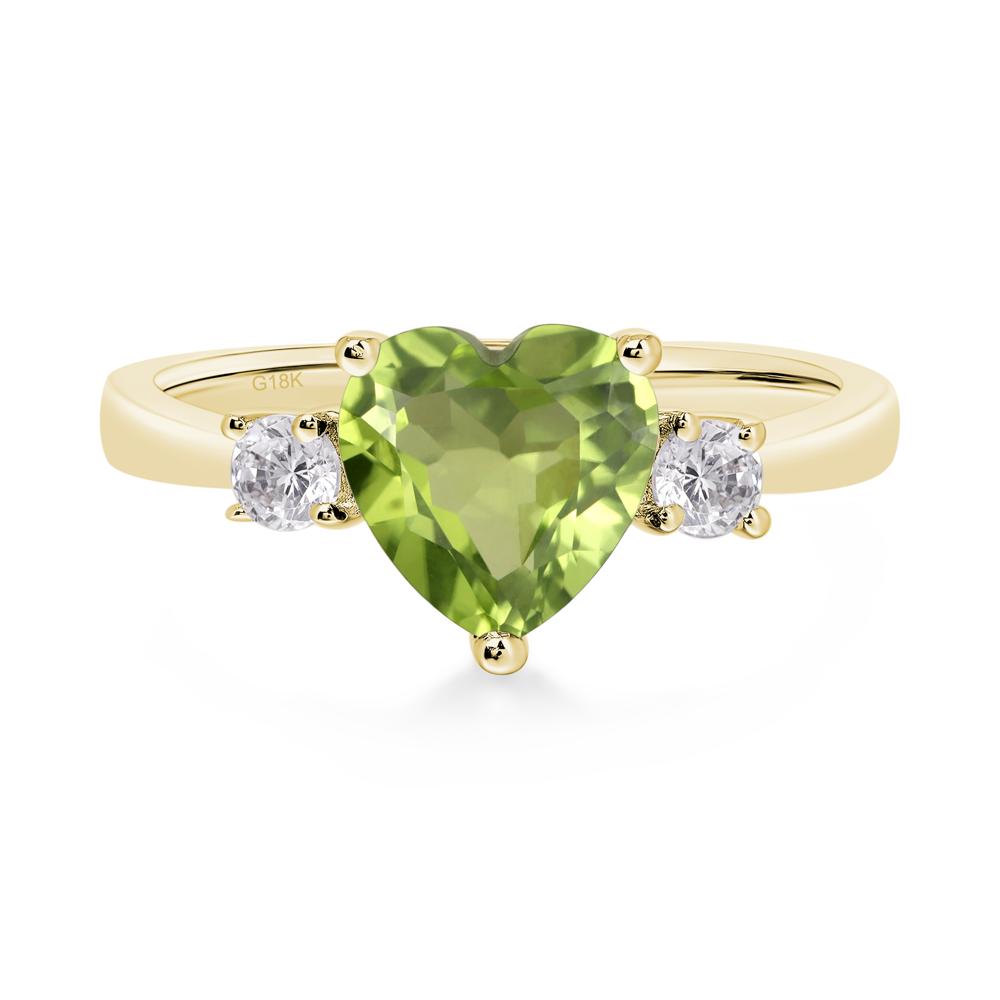 Heart Peridot Engagement Ring - LUO Jewelry #metal_18k yellow gold