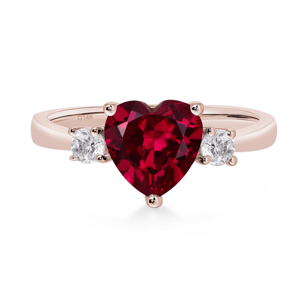 Heart Ruby Engagement Ring - LUO Jewelry #metal_14k rose gold