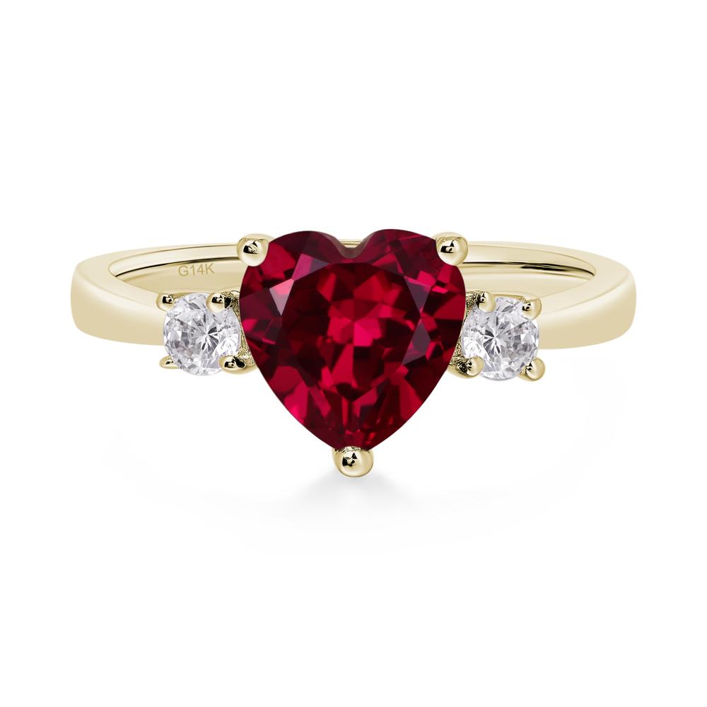 Heart Ruby Engagement Ring - LUO Jewelry #metal_14k yellow gold