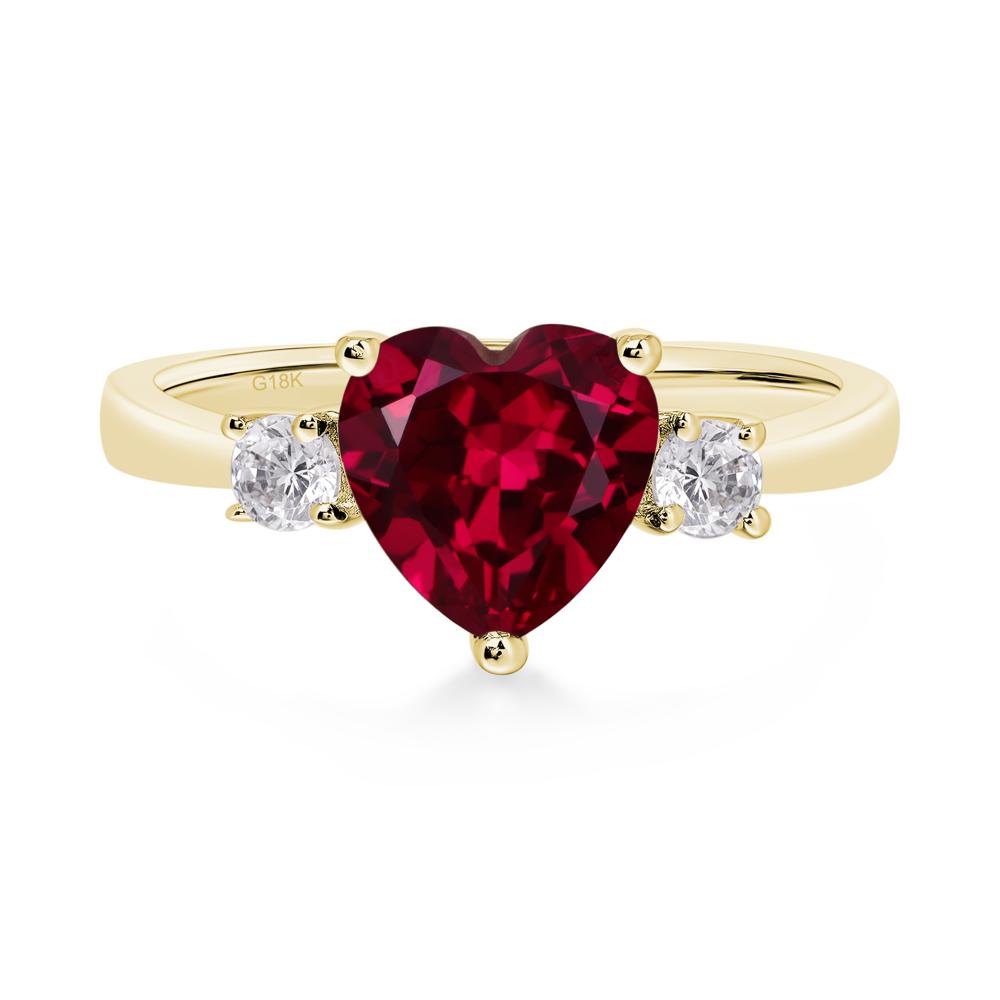 Heart Ruby Engagement Ring - LUO Jewelry #metal_18k yellow gold