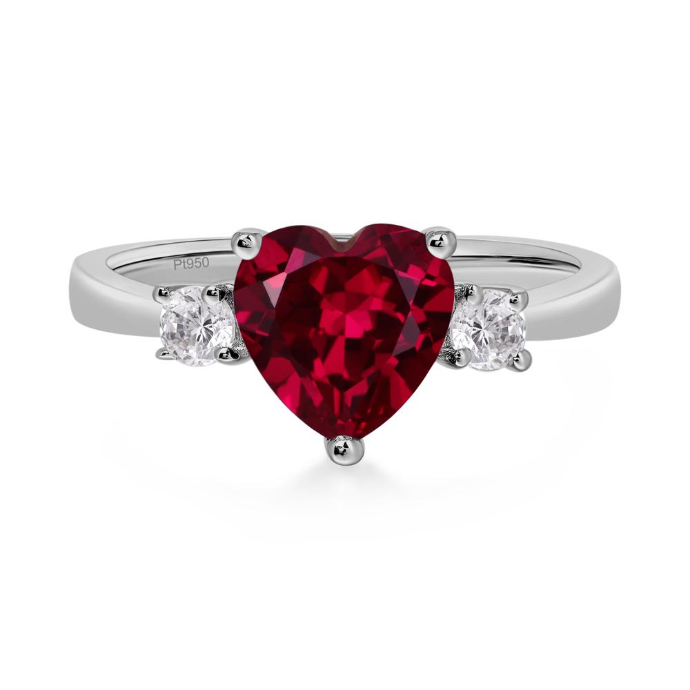 Heart Ruby Engagement Ring - LUO Jewelry #metal_platinum