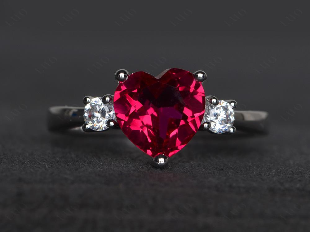 Heart Ruby Engagement Ring - LUO Jewelry