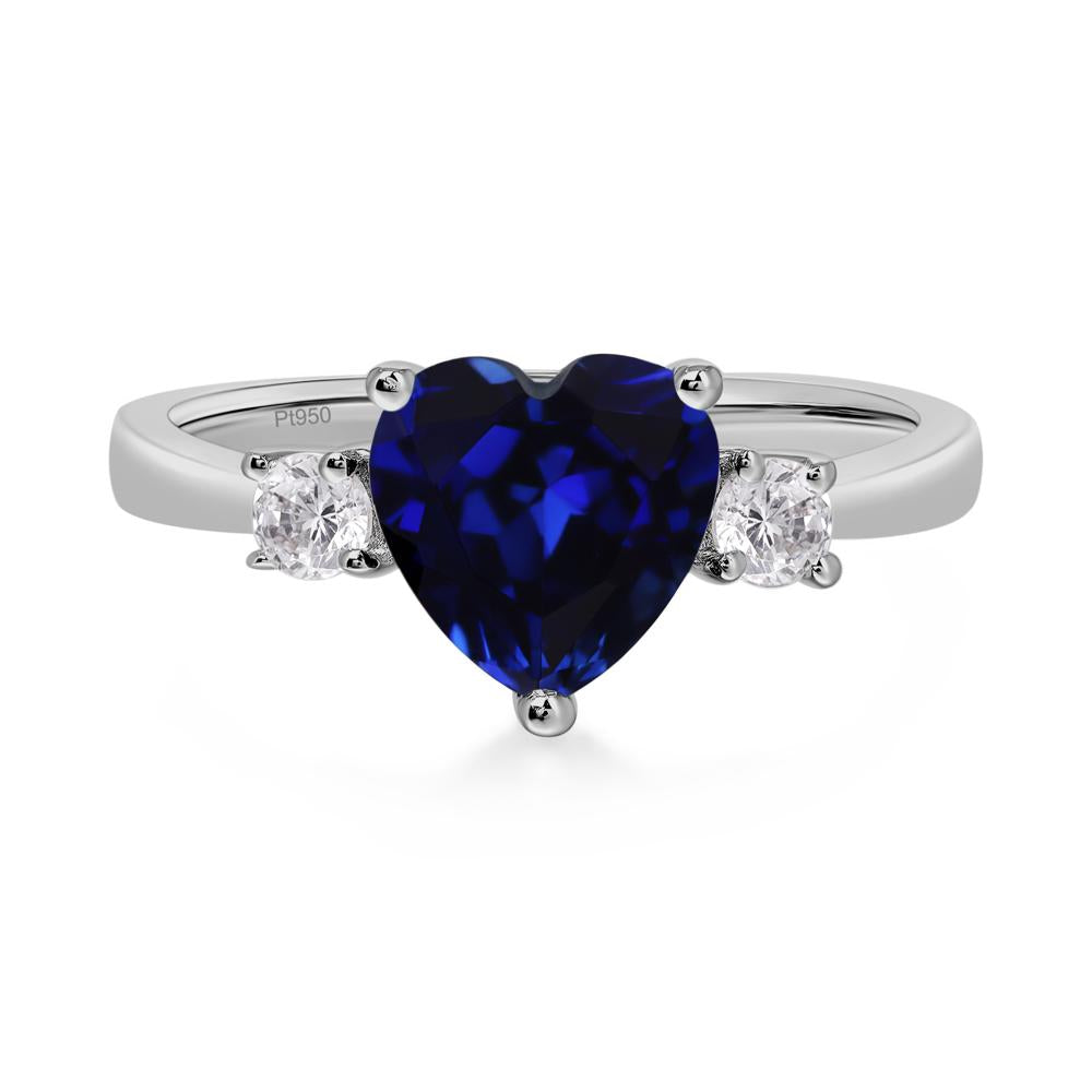 Heart Lab Grown Sapphire Engagement Ring - LUO Jewelry #metal_platinum