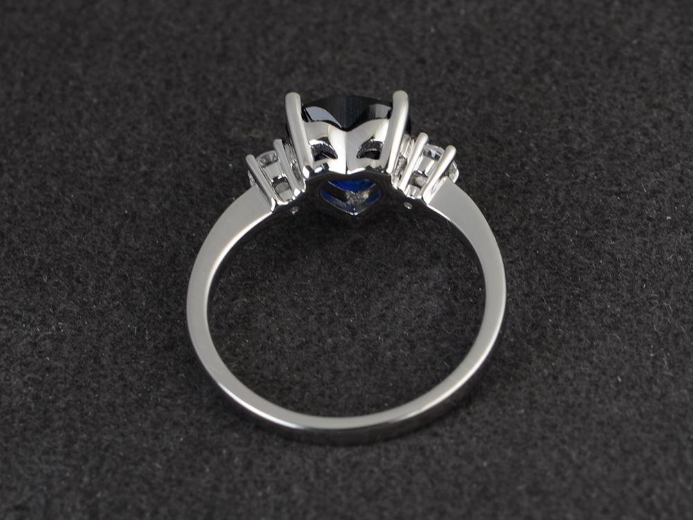 Heart Lab Grown Sapphire Engagement Ring - LUO Jewelry