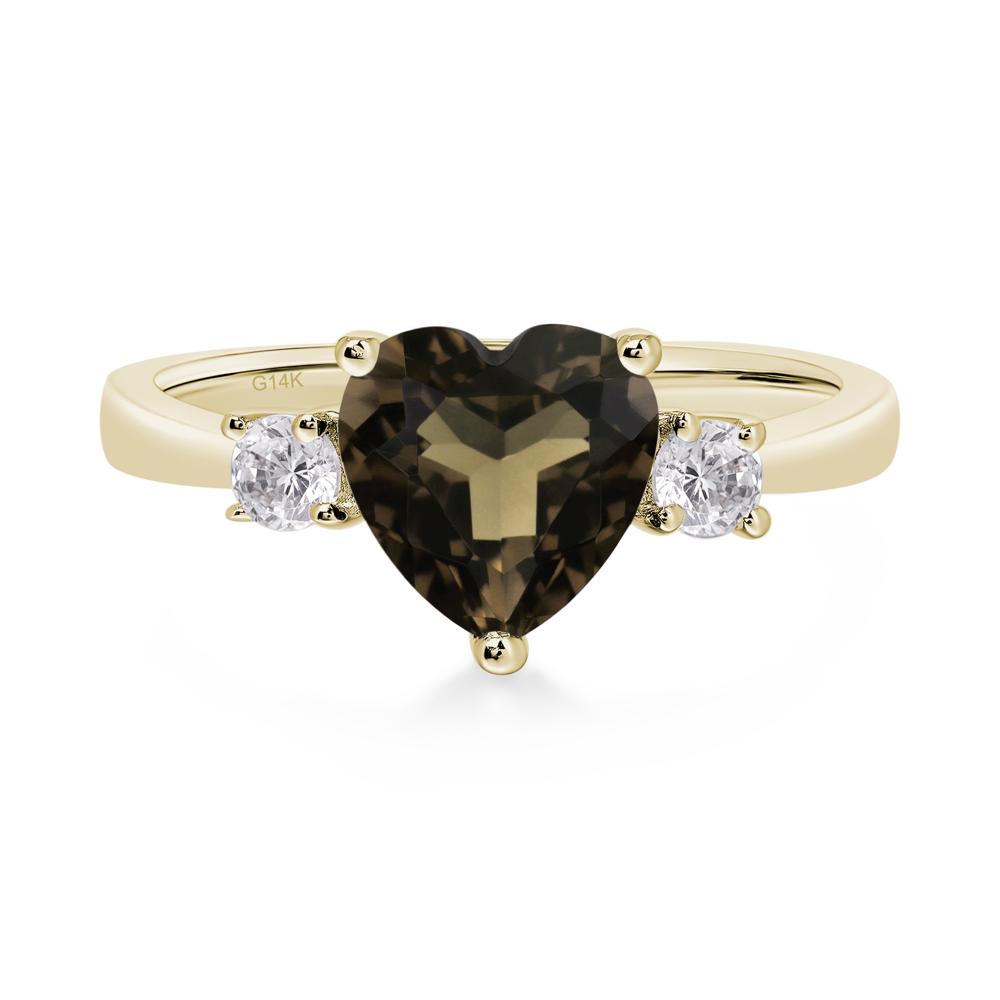 Heart Smoky Quartz Engagement Ring - LUO Jewelry #metal_14k yellow gold