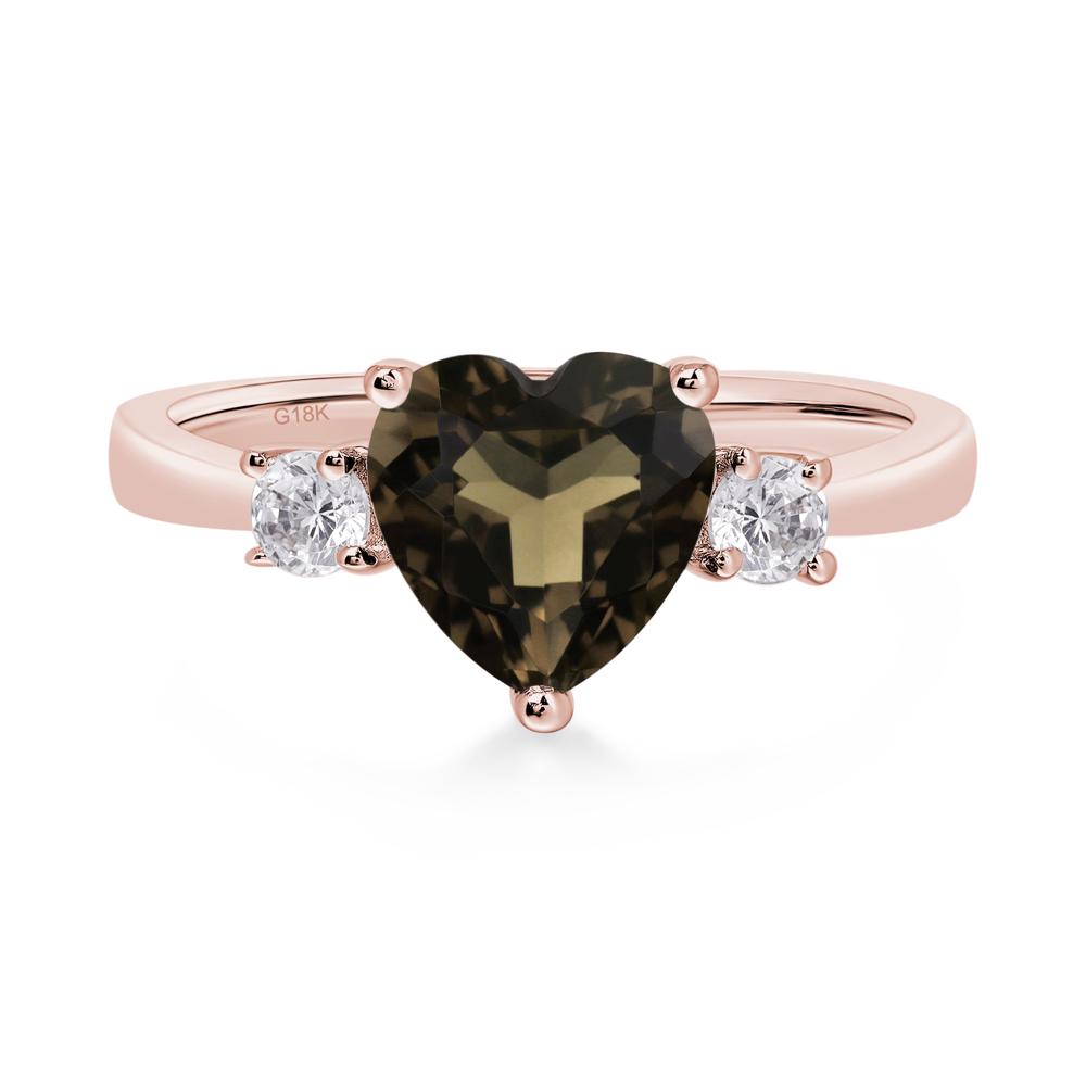 Heart Smoky Quartz Engagement Ring - LUO Jewelry #metal_18k rose gold