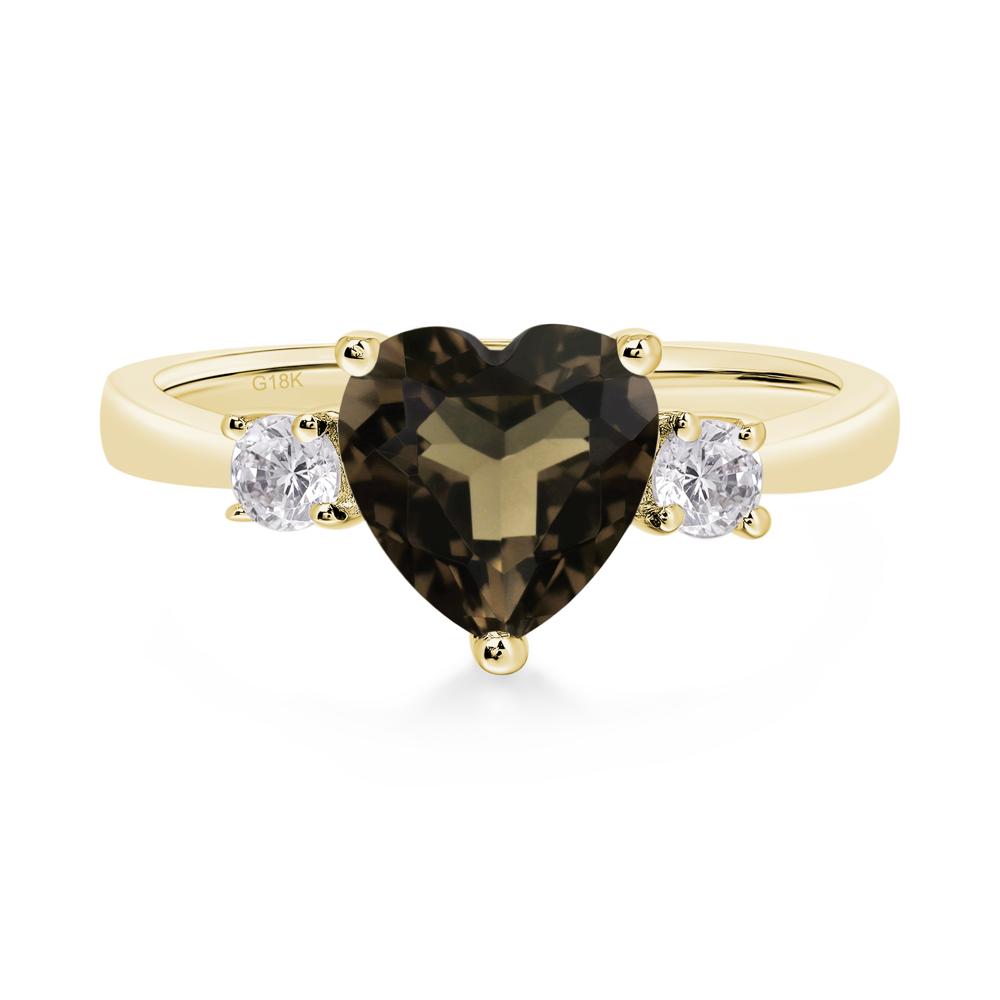 Heart Smoky Quartz Engagement Ring - LUO Jewelry #metal_18k yellow gold