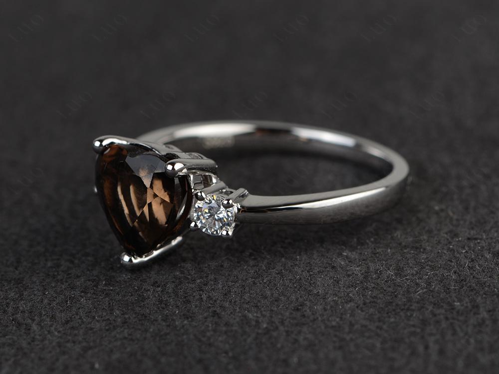 Heart Smoky Quartz Engagement Ring - LUO Jewelry