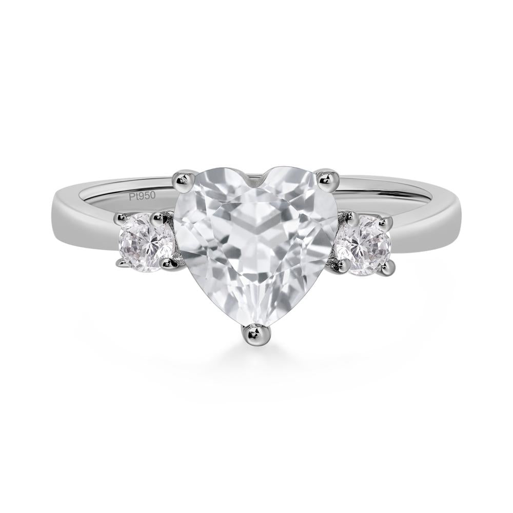 Heart White Topaz Engagement Ring - LUO Jewelry #metal_platinum