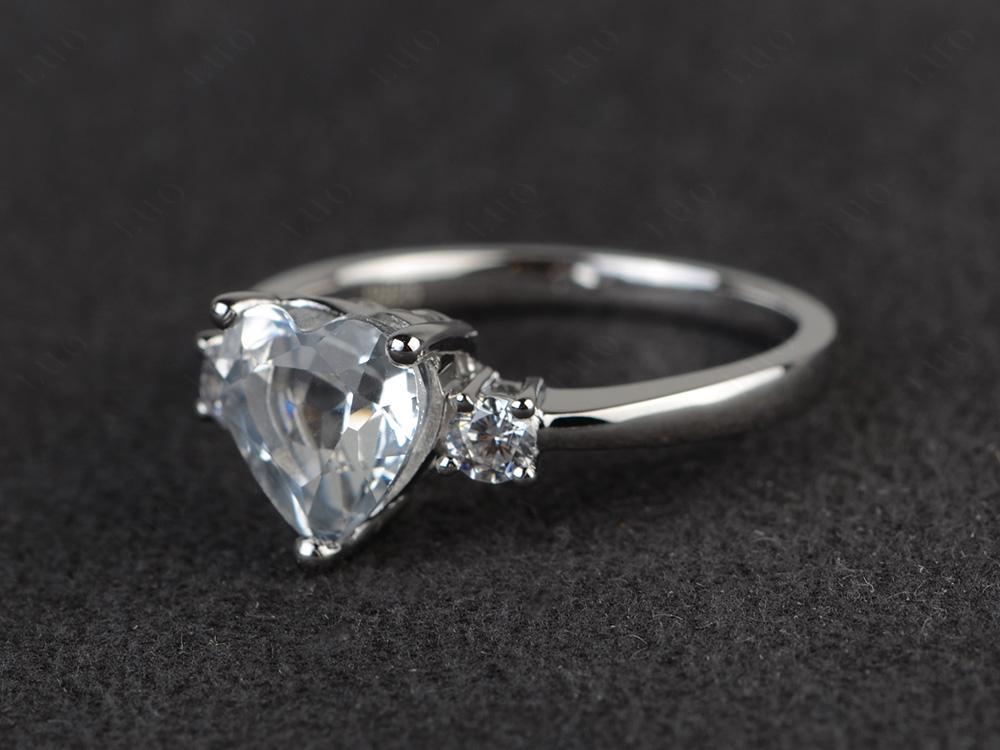 Heart White Topaz Engagement Ring - LUO Jewelry