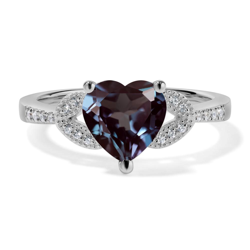 Heart Shaped Alexandrite Engagement Ring - LUO Jewelry #metal_platinum