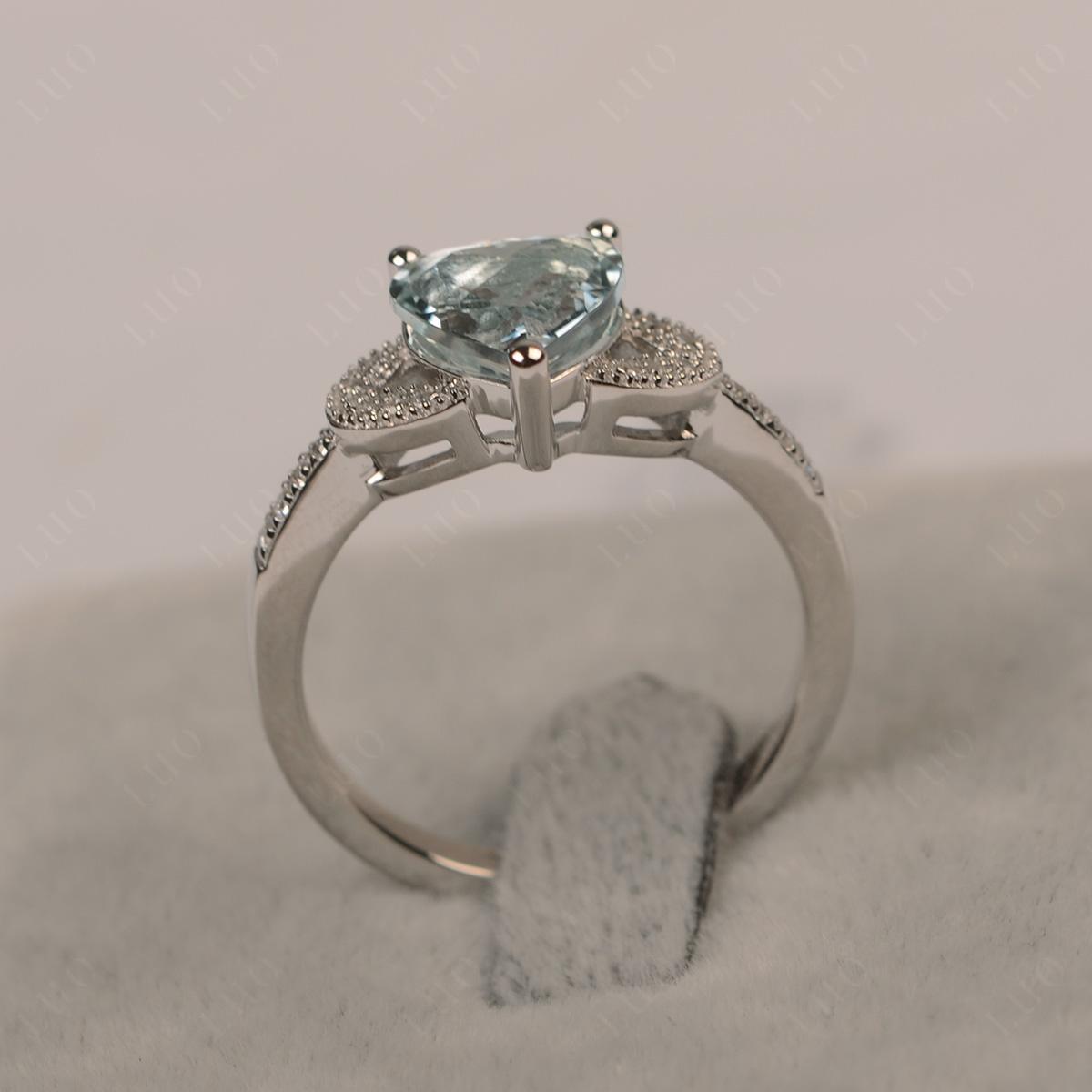 Heart Shaped Aquamarine Engagement Ring - LUO Jewelry