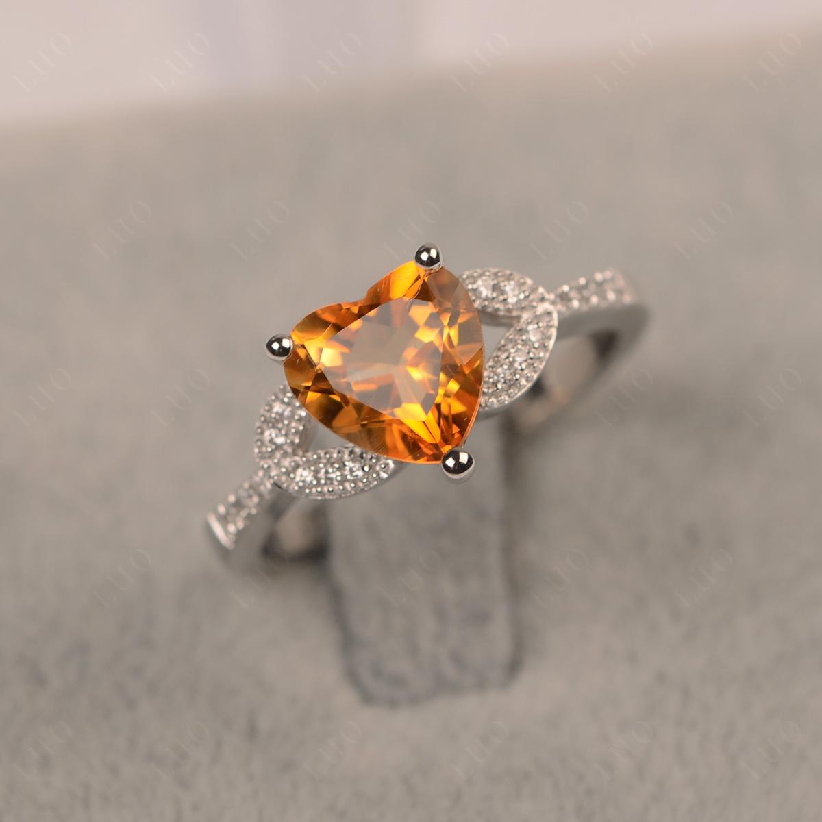 Heart Shaped Citrine Engagement Ring - LUO Jewelry