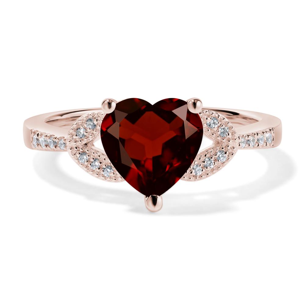Heart Shaped Garnet Engagement Ring - LUO Jewelry #metal_14k rose gold
