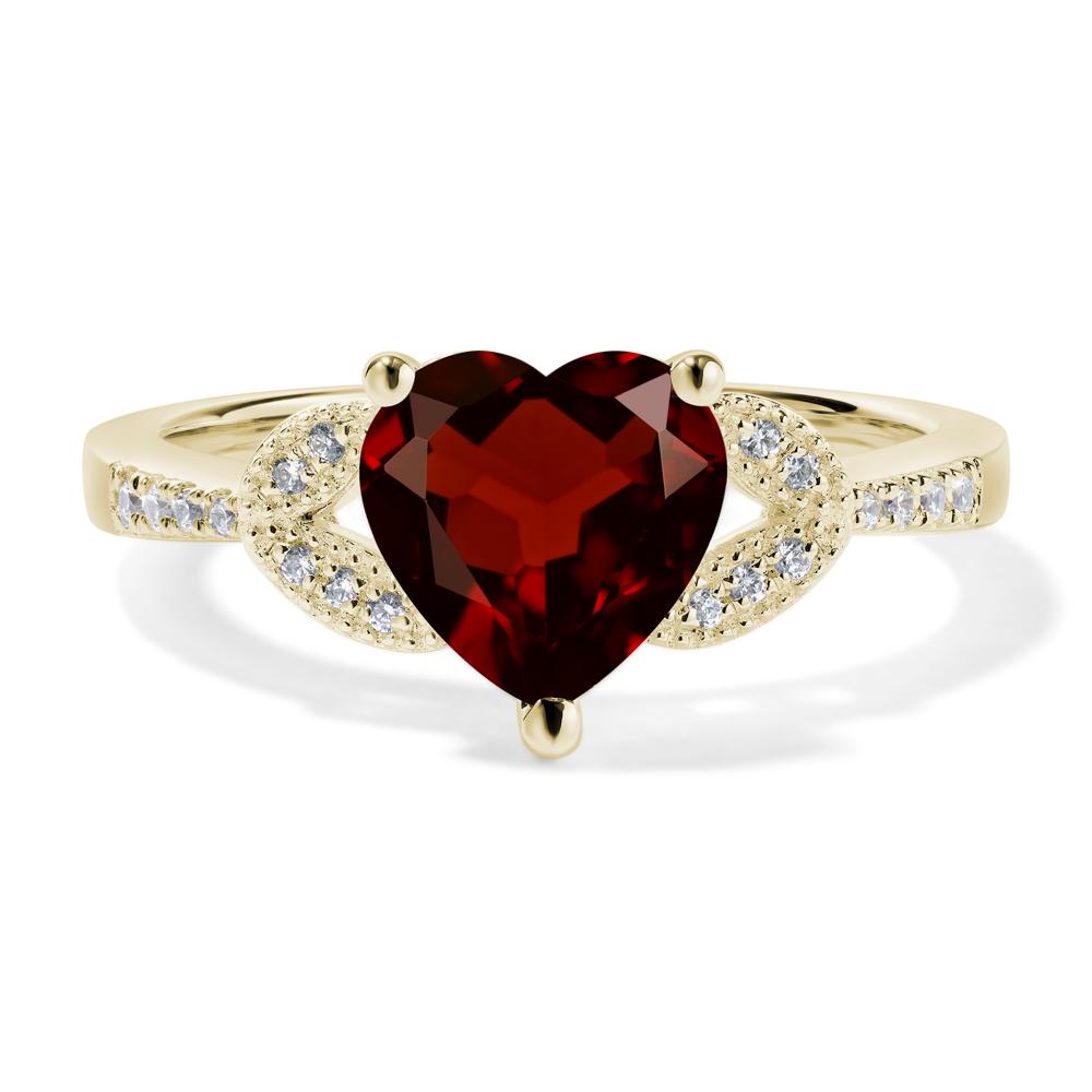 Heart Shaped Garnet Engagement Ring - LUO Jewelry #metal_14k yellow gold