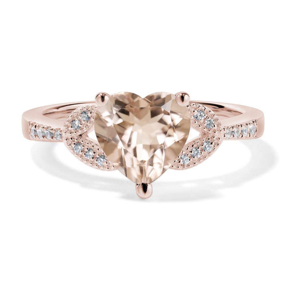 Heart Shaped Morganite Engagement Ring - LUO Jewelry #metal_14k rose gold