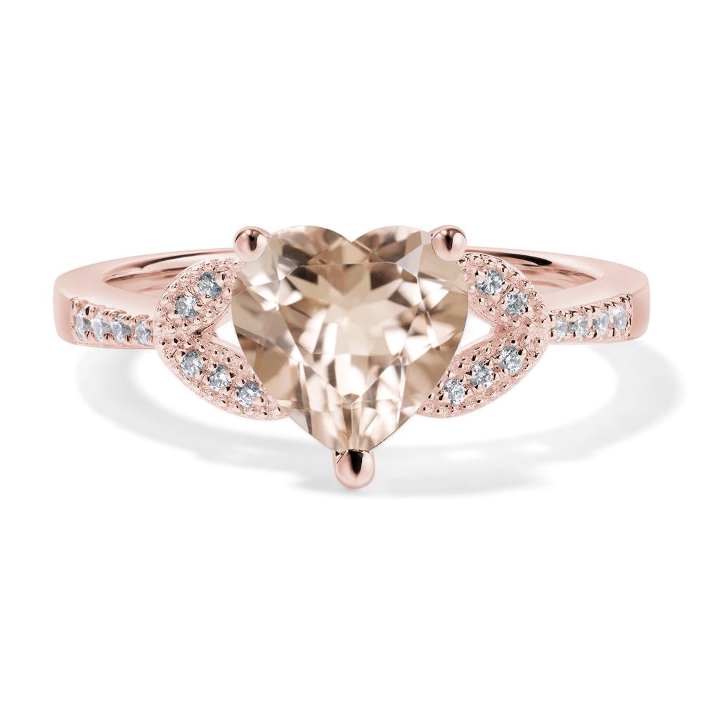 Heart Shaped Morganite Engagement Ring - LUO Jewelry #metal_18k rose gold