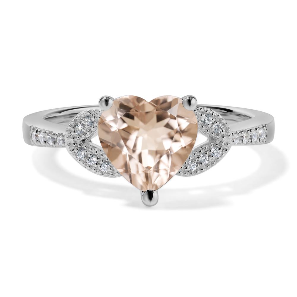 Heart Shaped Morganite Engagement Ring - LUO Jewelry #metal_platinum