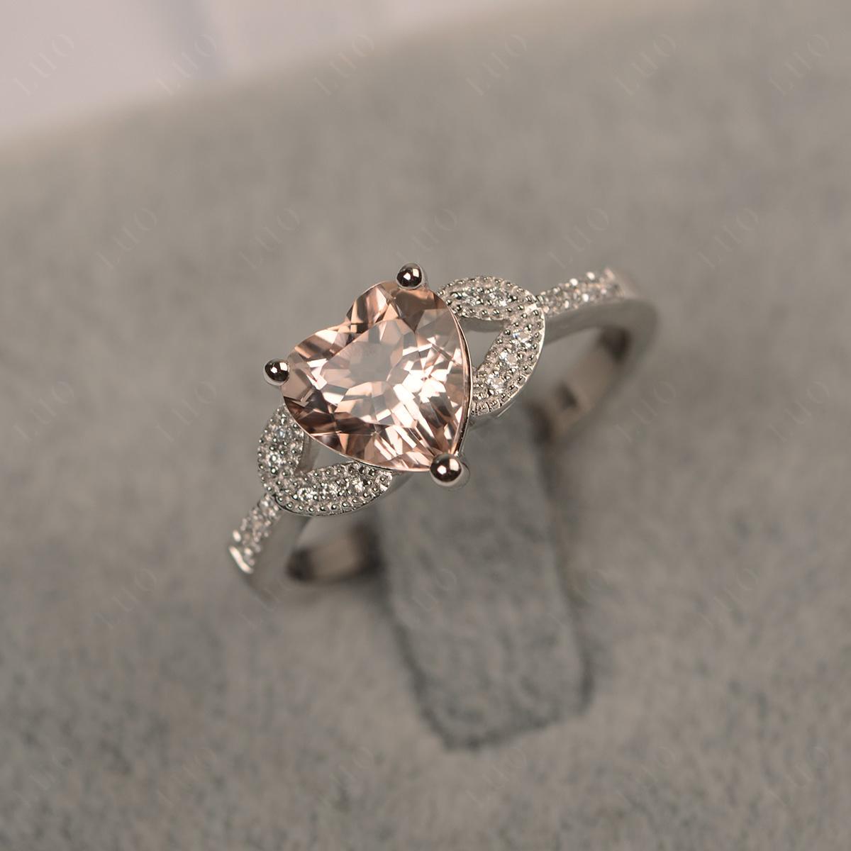 Heart Shaped Morganite Engagement Ring - LUO Jewelry