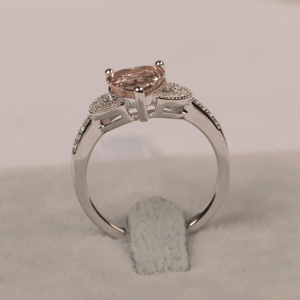 Heart Shaped Morganite Engagement Ring - LUO Jewelry