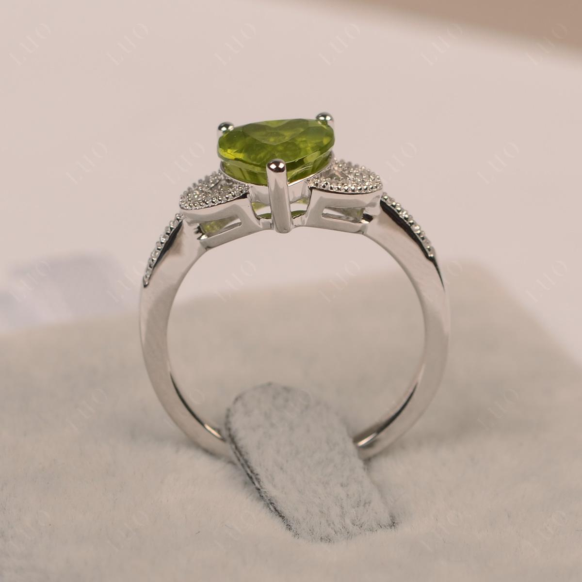 Heart Shaped Peridot Engagement Ring - LUO Jewelry