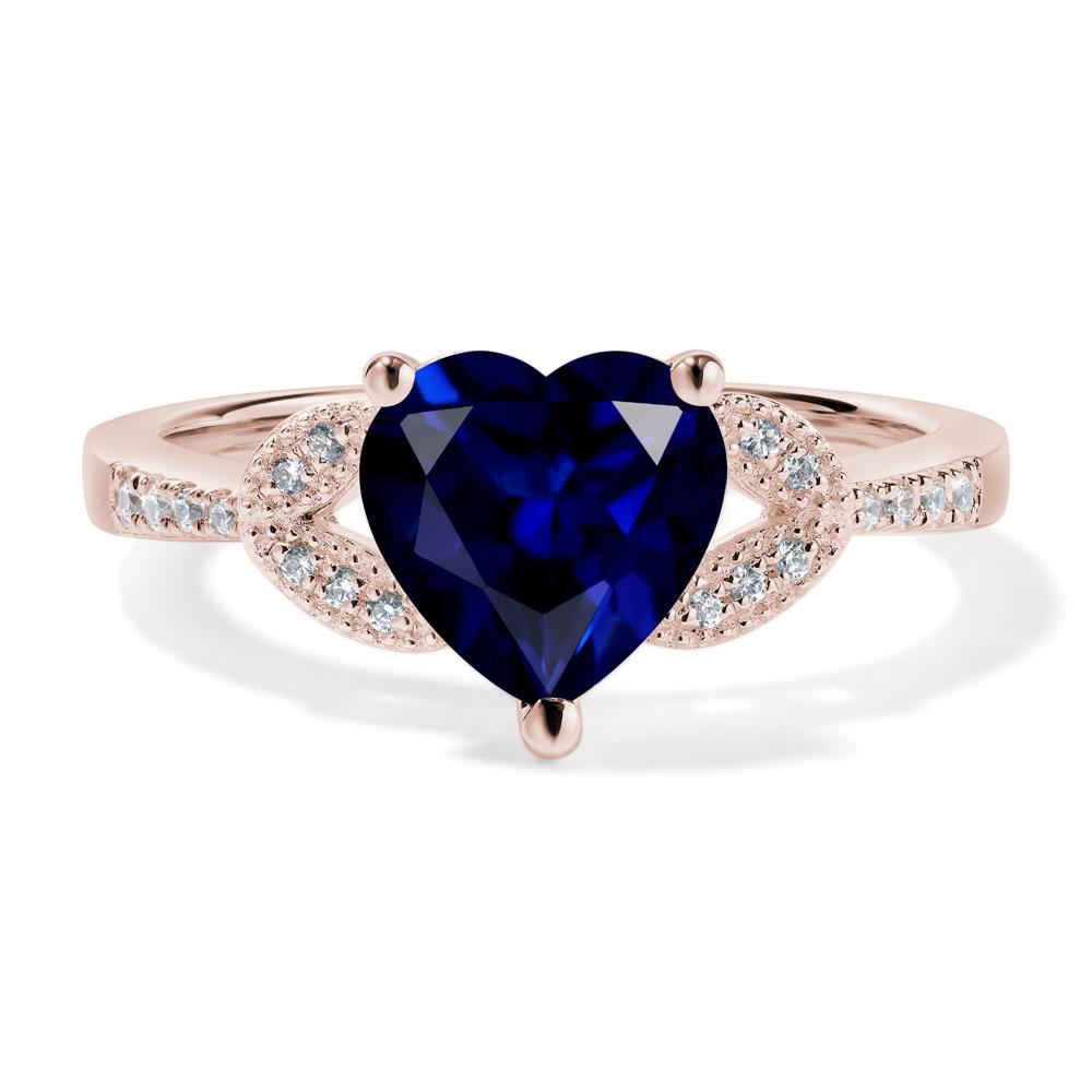 Heart Shaped Sapphire Engagement Ring - LUO Jewelry #metal_14k rose gold