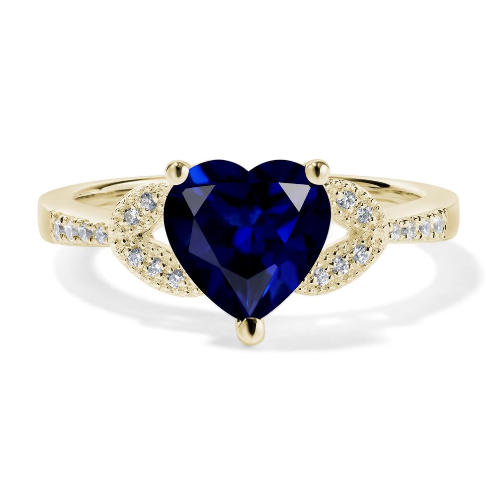 Heart Shaped Sapphire Engagement Ring - LUO Jewelry #metal_14k yellow gold