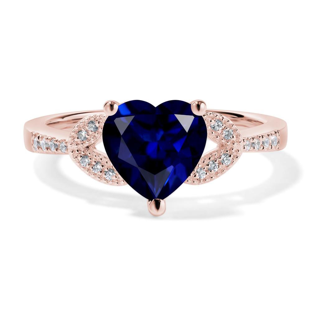 Heart Shaped Sapphire Engagement Ring - LUO Jewelry #metal_18k rose gold