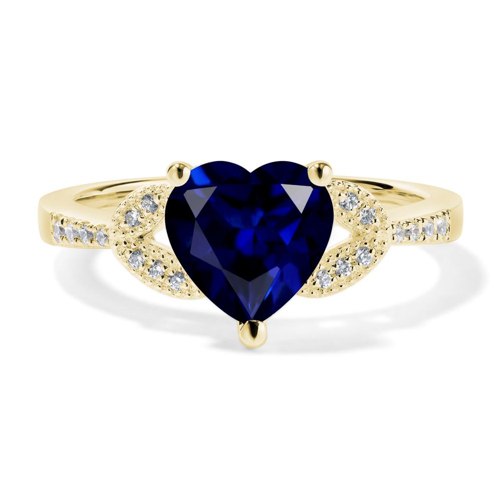 Heart Shaped Sapphire Engagement Ring - LUO Jewelry #metal_18k yellow gold