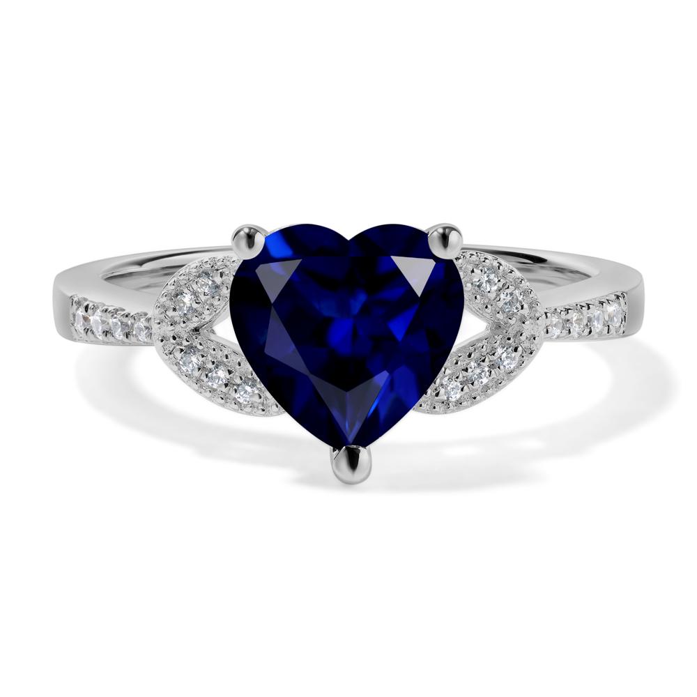 Heart Shaped Sapphire Engagement Ring - LUO Jewelry #metal_platinum
