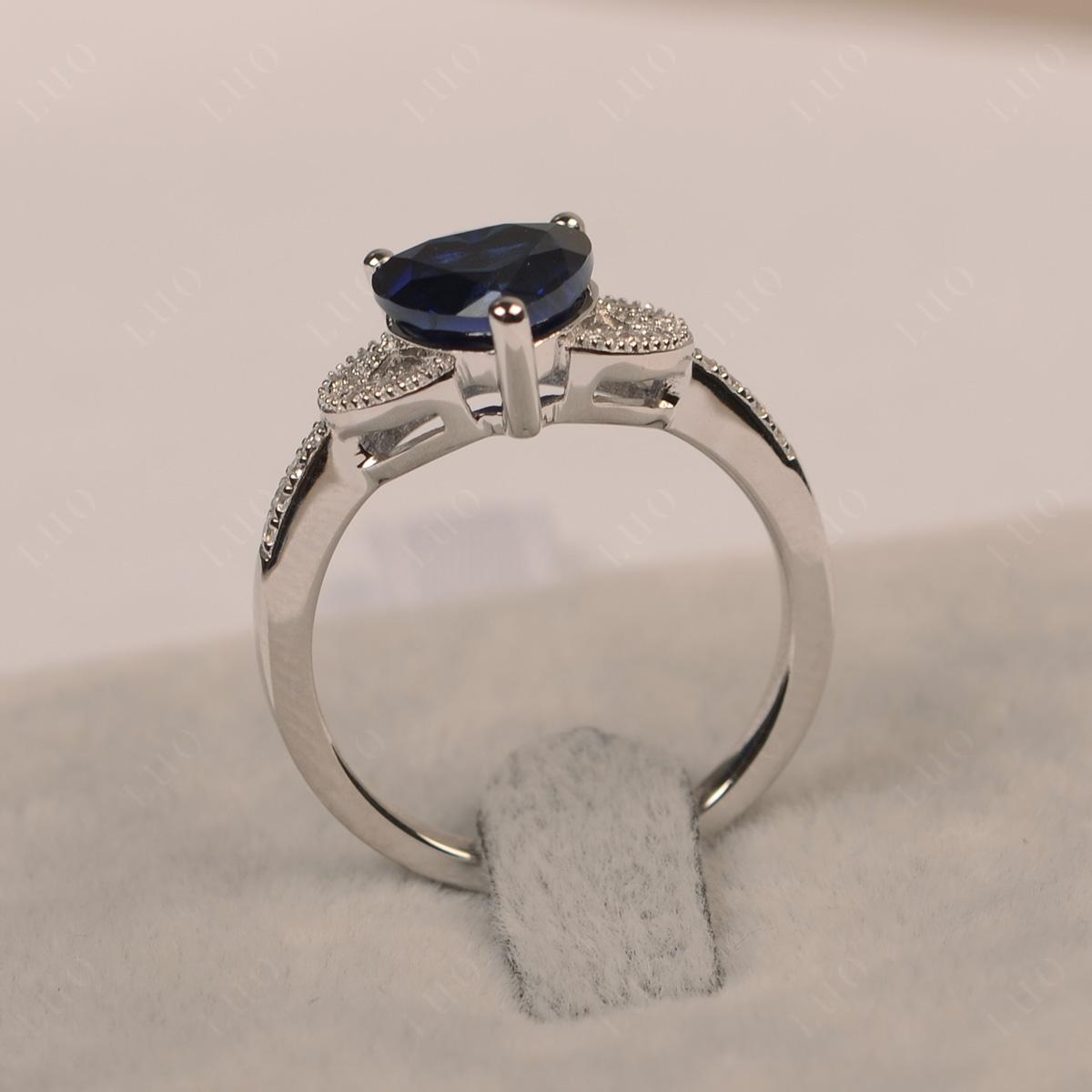 Heart Shaped Sapphire Engagement Ring - LUO Jewelry