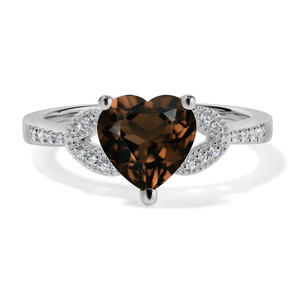 Heart Shaped Smoky Quartz Engagement Ring - LUO Jewelry #metal_platinum