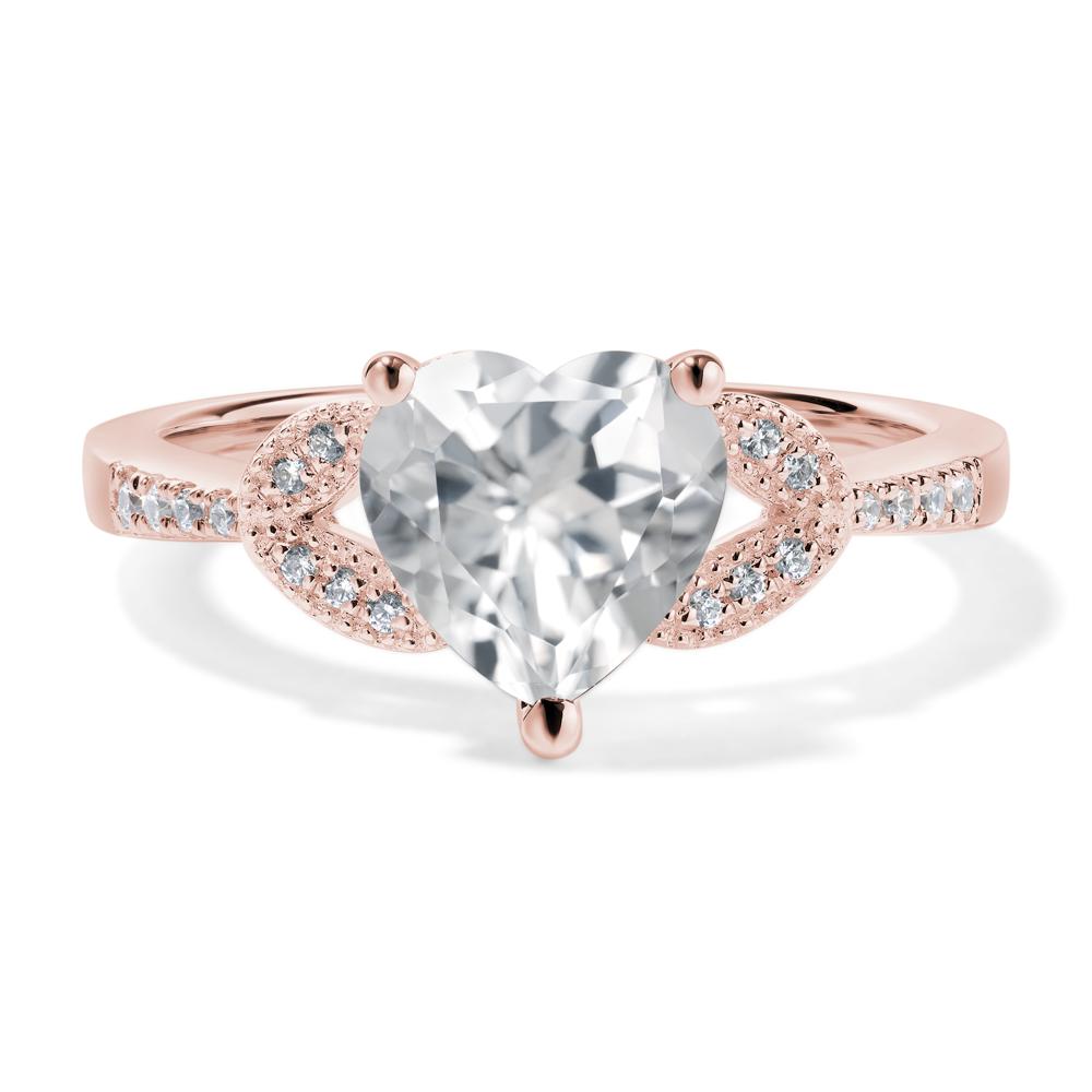 Heart Shaped White Topaz Engagement Ring - LUO Jewelry #metal_18k rose gold