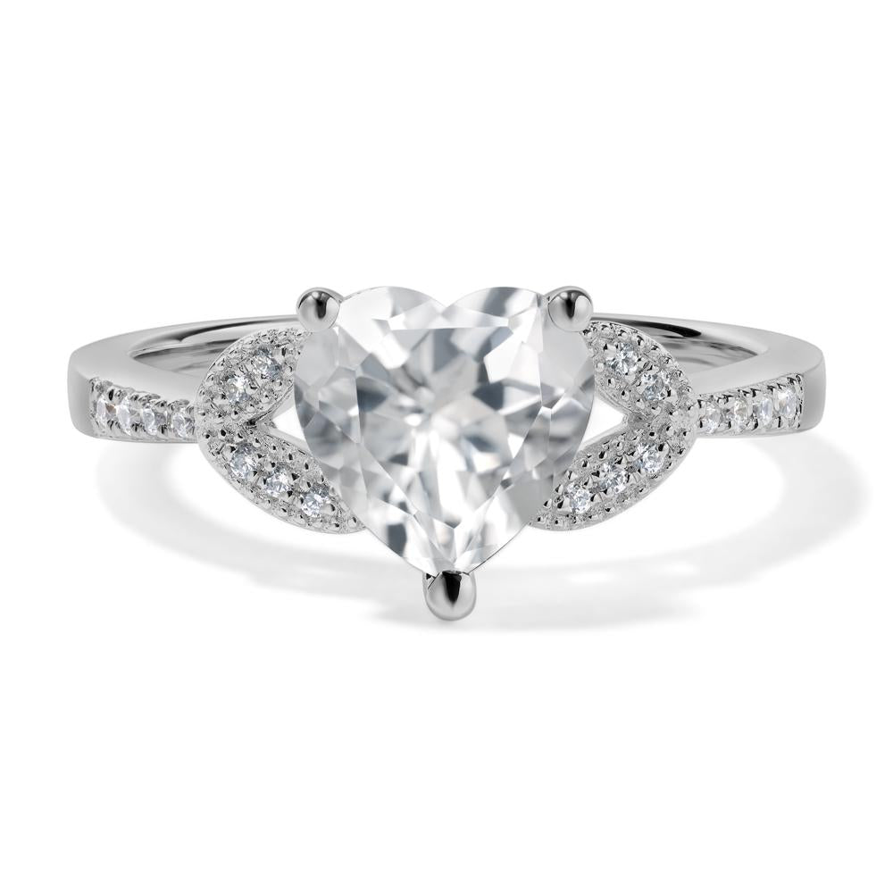 Heart Shaped White Topaz Engagement Ring - LUO Jewelry #metal_platinum
