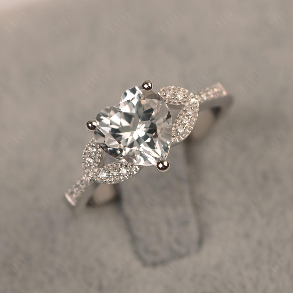 Heart Shaped White Topaz Engagement Ring - LUO Jewelry