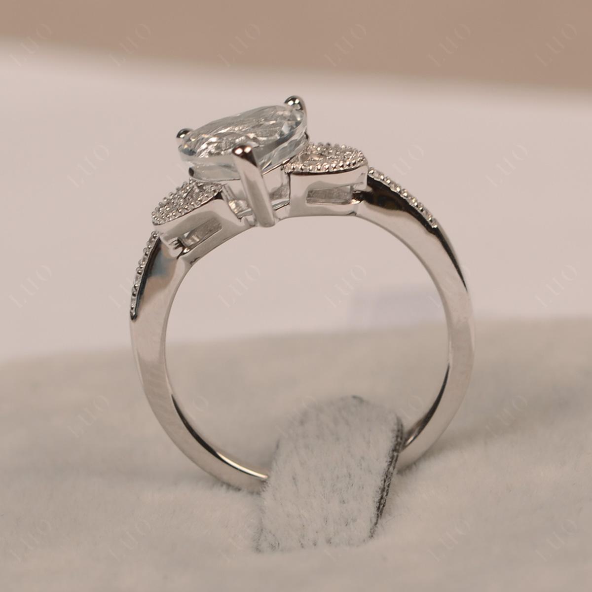 Heart Shaped White Topaz Engagement Ring - LUO Jewelry