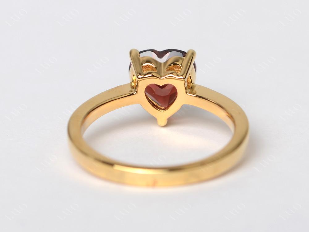 Heart Shaped Garnet Solitaire Ring - LUO Jewelry