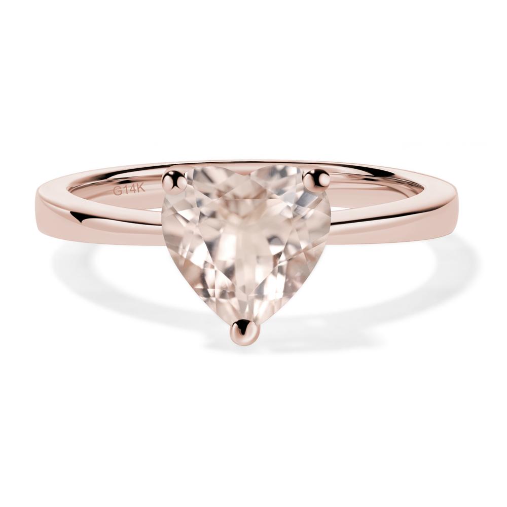 Heart Shaped Morganite Solitaire Ring - LUO Jewelry #metal_14k rose gold